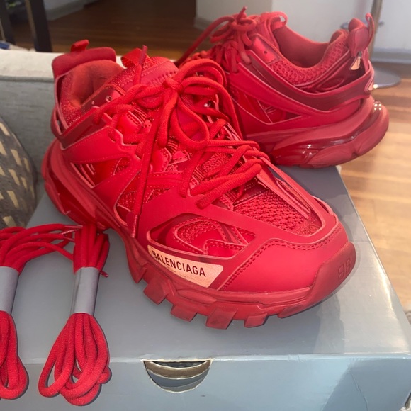 Red Balenciaga Track Sneakers - Picture 12 of 14